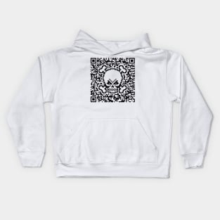 Skull And Crossbones (Quick Response Code / POS) Kids Hoodie